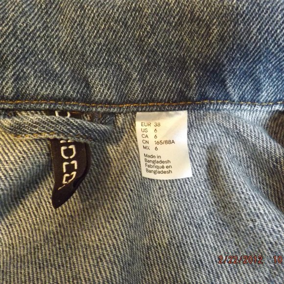 Divided HM Women's Size 6 100% Cotton Blue Denim Jacket - Picture 9 of 14